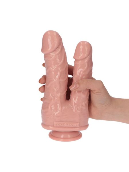 Podwójne cieliste dildo żylaste realistyczne - 2