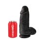 Grube czarne żylaste dildo z przyssawką 23 cm - 6