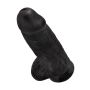 Grube czarne żylaste dildo z przyssawką 23 cm - 10