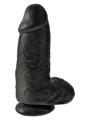 Grube czarne żylaste dildo z przyssawką 23 cm - image 2