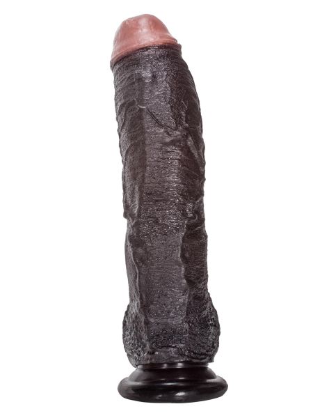 Zagięty sztuczny penis z przyssawką żylasty19 cm - 7