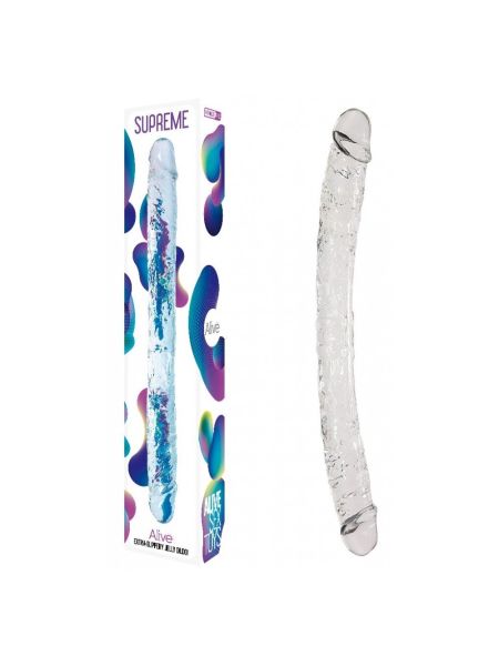 Długie podwójne dildo do sexu lesbijskiego 38,5 cm - 2