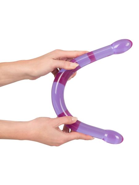 Silikonowe długie podwójne giętkie dildo 44 cm - 11