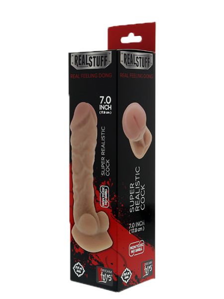 Duże grube dildo z żyłkami jądrami przyssawka 18cm