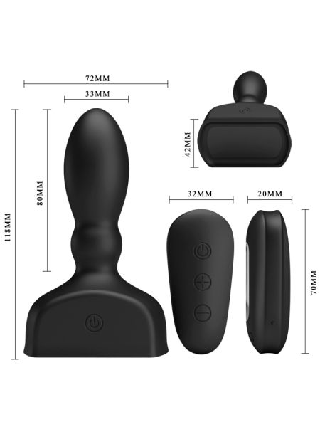 Duży korek analny pompowany powiększany usb 11cm - 3