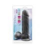 Silikonowe gładkie czarne dildo z przyssawką 23 cm - 5