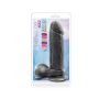 Silikonowe gładkie czarne dildo z przyssawką 23 cm - 2