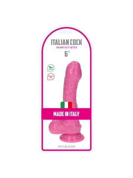 Mały różowy żylasty penis z przyssawką 16 cm - 2