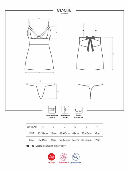 Erotyczna koszulka komplet stringi obsessive l/xl - 7