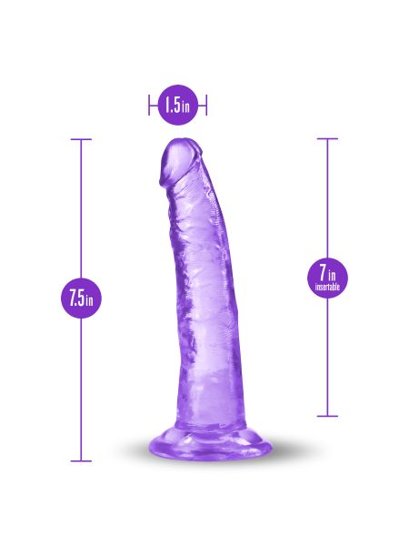 Dildo fioletowe z żylastym trzonem i jądrami  19cm - 11