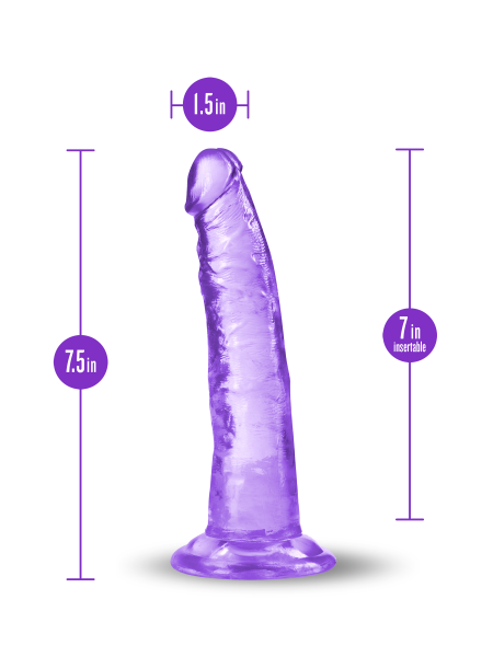 Dildo fioletowe z żylastym trzonem i jądrami  19cm - 13