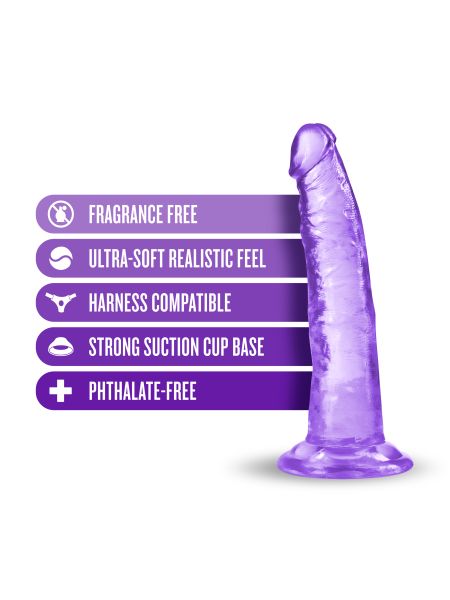 Dildo fioletowe z żylastym trzonem i jądrami  19cm - 12