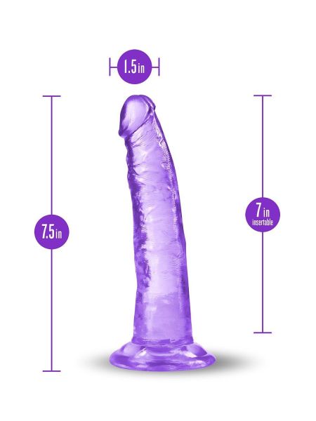 Dildo fioletowe z żylastym trzonem i jądrami  19cm - 7