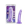 Dildo fioletowe z żylastym trzonem i jądrami  19cm - 15