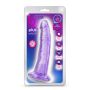 Dildo fioletowe z żylastym trzonem i jądrami  19cm - 2