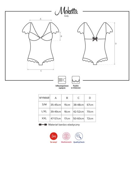 Erotyczne eleganckie body koronkowe moketta s/m - 7