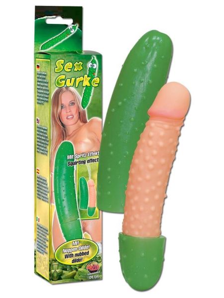 Erotyczny prezent dildo ogórek z wytryskiem 25cm - 7