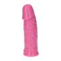 Małe różowe gumowe dildo żylaste z przyssawką 13cm - 6