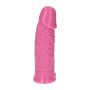 Małe różowe gumowe dildo żylaste z przyssawką 13cm - 8