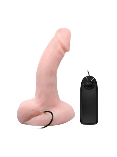 Zakrzywiony realistyczny penis z wibracjami 20 cm - 3