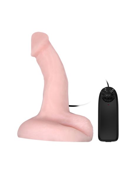 Zakrzywiony realistyczny penis z wibracjami 20 cm - 4