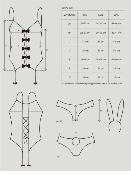 Figlarny sex kostium strój króliczek obsessive lxl - 8