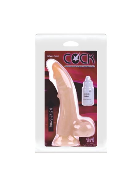 Realistyczne dildo przyssawką żylasty penis 21 cm - 5