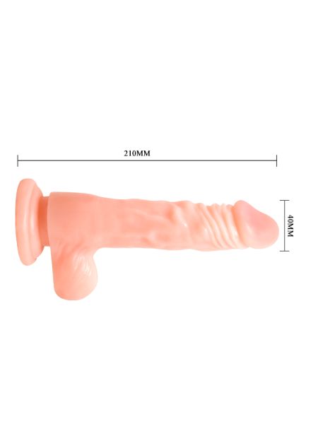 Realistyczne żylaste dildo z wibrującą końcówką - 5