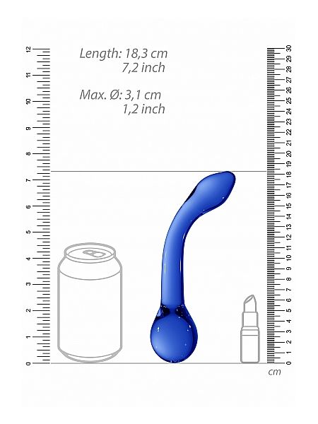 Szklane wodoodporne dildo do anusa i pochwy 18,5cm - 5