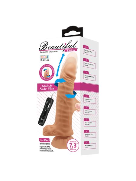 Miękkie realistyczne dildo z wibracjami 18,5 cm - 14