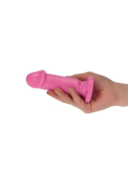 Różowe dildo gładki trzon z mocną przyssawką 15 cm - 16