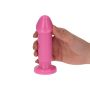 Różowe dildo gładki trzon z mocną przyssawką 15 cm - 7