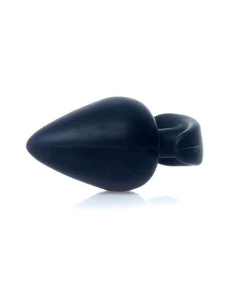 Gładka czarna zatyczka analna duży korek sex plug - 3