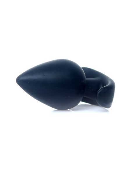 Gładka czarna zatyczka analna korek sex plug 8cm - 3