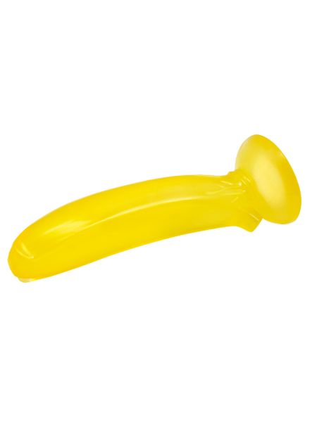 Żółty banan gładkie żelowe dildo z przyssawką - 3