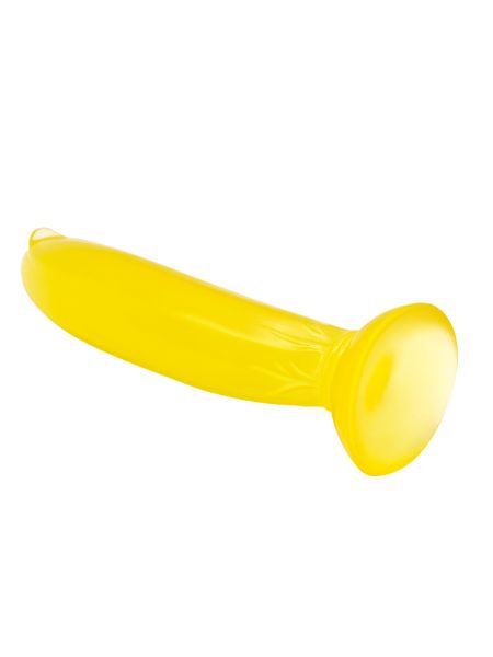 Żółty banan gładkie żelowe dildo z przyssawką - 4