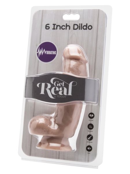 Grube realistyczne dildo wibrator przyssawka 15cm - 3