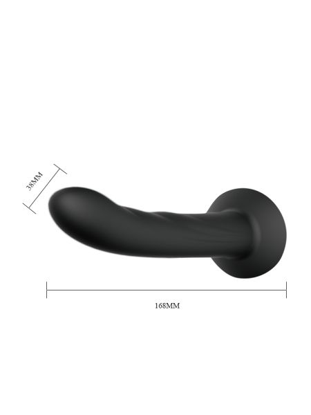 Majtki na szelkach z zakrzywionym dildo 16,8 cm - 6