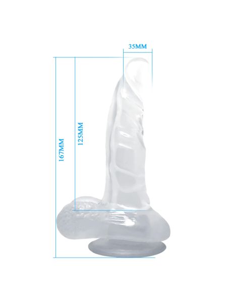 Duży fioletowy penis z przyssawką i jądrami 20 cm - 5