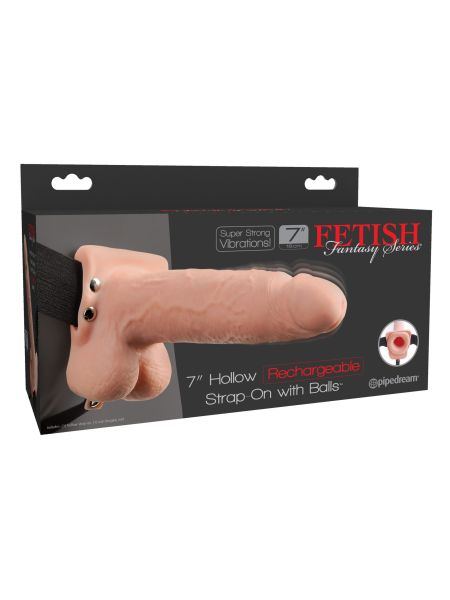 Uprząż czarna dildo przedłużenie penisa wibracje - 2