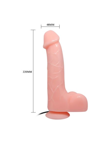 Wibrujące żylaste realistyczne dildo jądra 22 cm - 4