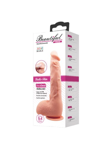 Elastyczne realistyczne dildo 24 cm żylaste skóra - 3