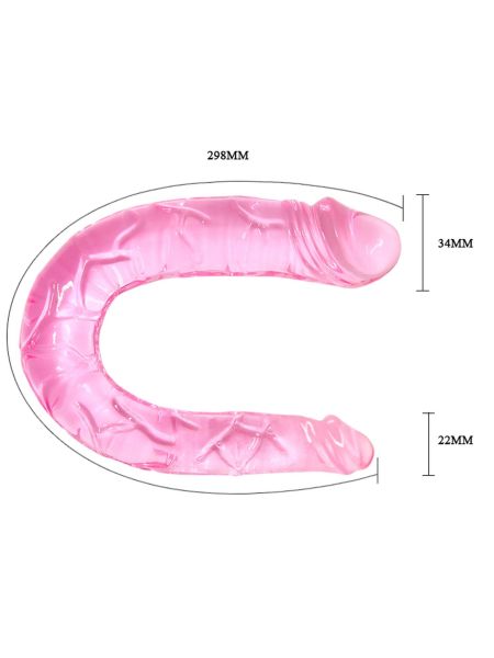 Podwójne dildo sztuczny penis dwie końcówki lesbijki - 4