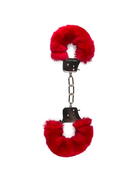 Kajdanki-furry handcuffs - red - 2