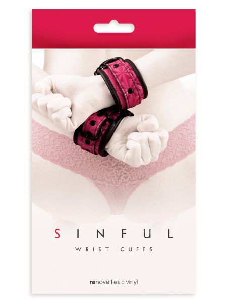 Kajdanki-SINFUL WRIST CUFFS PINK - 4