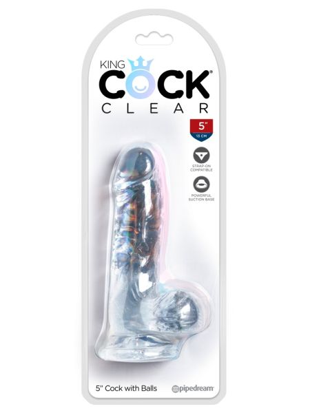 Silikonowe przezroczyste dildo z przyssawką 13 cm