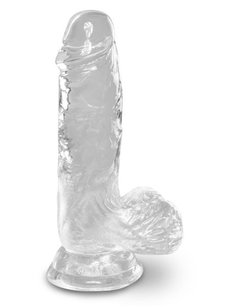 Silikonowe przezroczyste dildo z przyssawką 13 cm - 3