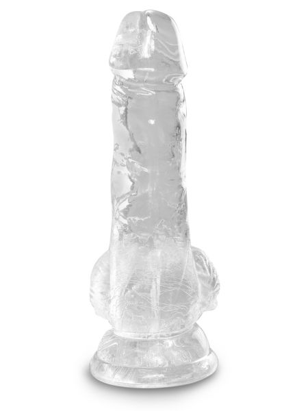 Silikonowe przezroczyste dildo z przyssawką 13 cm - 5