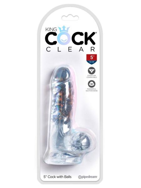 Silikonowe przezroczyste dildo z przyssawką 13 cm - 2