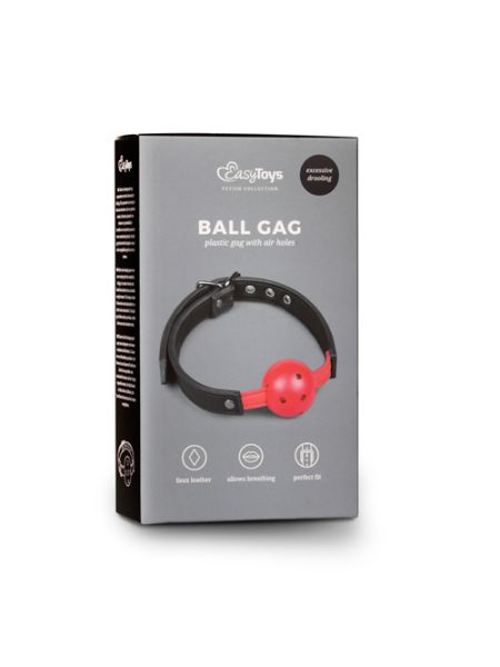 Knebel-Ball Gag With PVC Ball - Red - 6